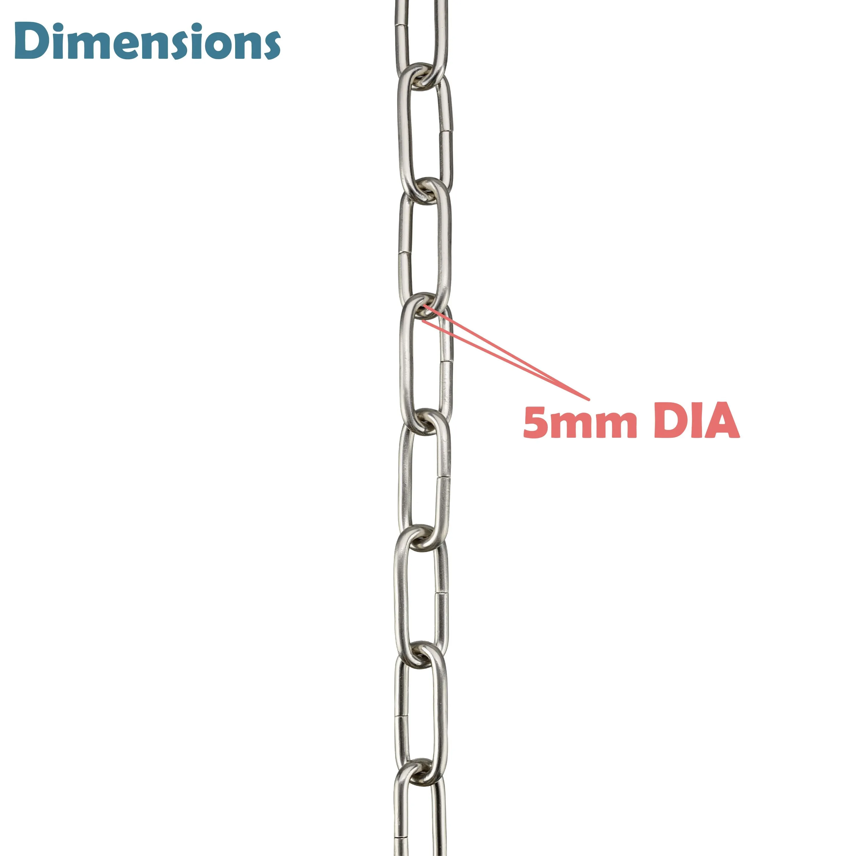 # 21105-21,Steel 10 Feet Heavy Duty Chain for Hanging Up Maximum Weight 120 Pounds-Lighting Fixture/Swag Light/Plant in Stin Nickel.6 Gauge.