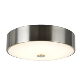 # 63004S-1 LED Small Flush Mount Ceiling Light Fixture, Contemporary Design in Satin Nickel Finish, Frosted Glass Diffuser, 11" Diameter