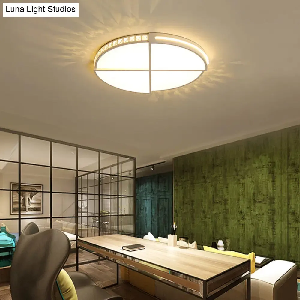 16.5"/20.5" Simple Round LED Flush Mount Lamp - White Ceiling Light Fixture for Bedroom - Warm/White Light