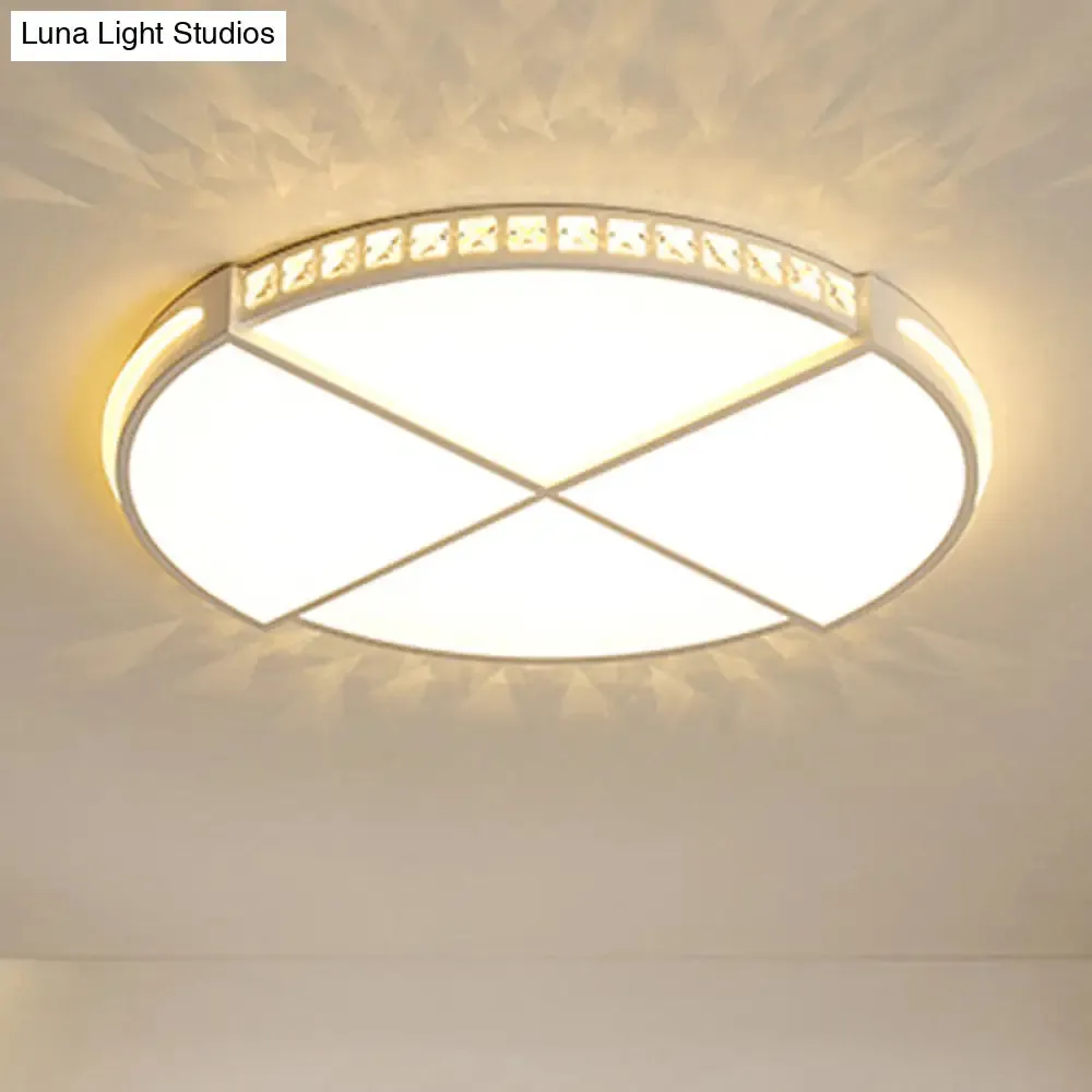 16.5"/20.5" Simple Round LED Flush Mount Lamp - White Ceiling Light Fixture for Bedroom - Warm/White Light