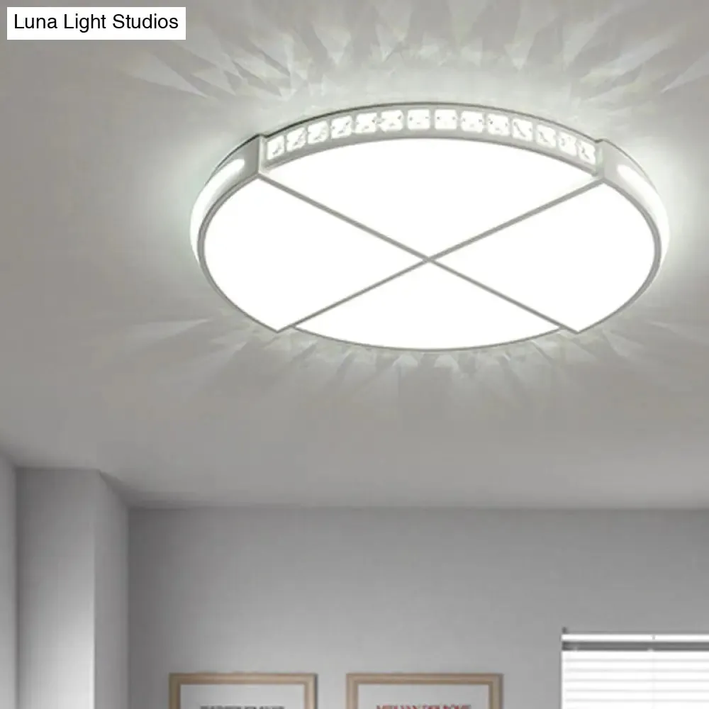 16.5"/20.5" Simple Round LED Flush Mount Lamp - White Ceiling Light Fixture for Bedroom - Warm/White Light