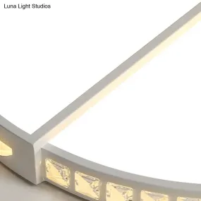 16.5"/20.5" Simple Round LED Flush Mount Lamp - White Ceiling Light Fixture for Bedroom - Warm/White Light