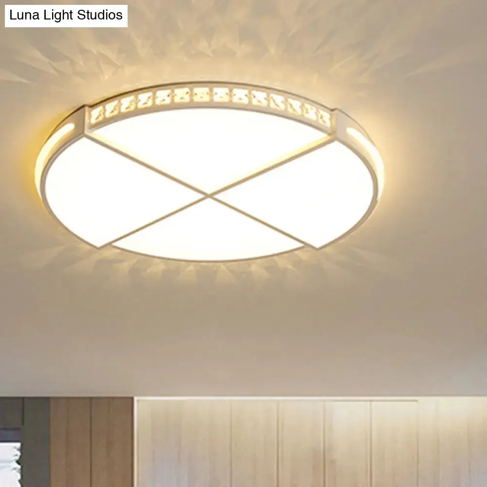 16.5"/20.5" Simple Round LED Flush Mount Lamp - White Ceiling Light Fixture for Bedroom - Warm/White Light