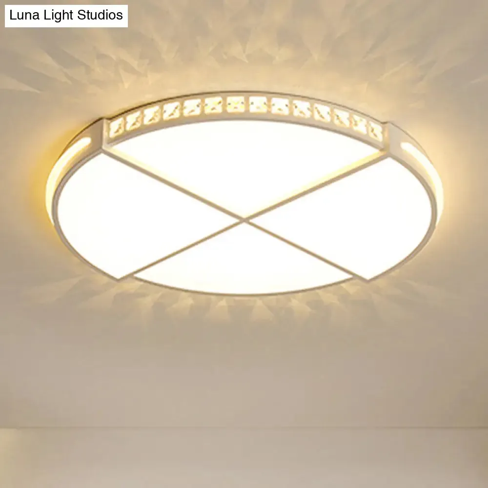 16.5"/20.5" Simple Round LED Flush Mount Lamp - White Ceiling Light Fixture for Bedroom - Warm/White Light