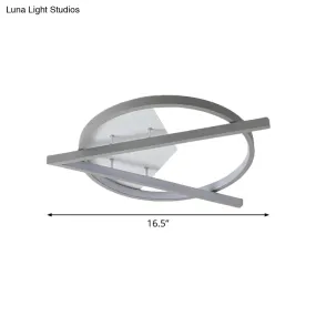 16.5"/20.5" W Hotel LED Flush Light Simplicity Grey Ceiling Mount Lamp