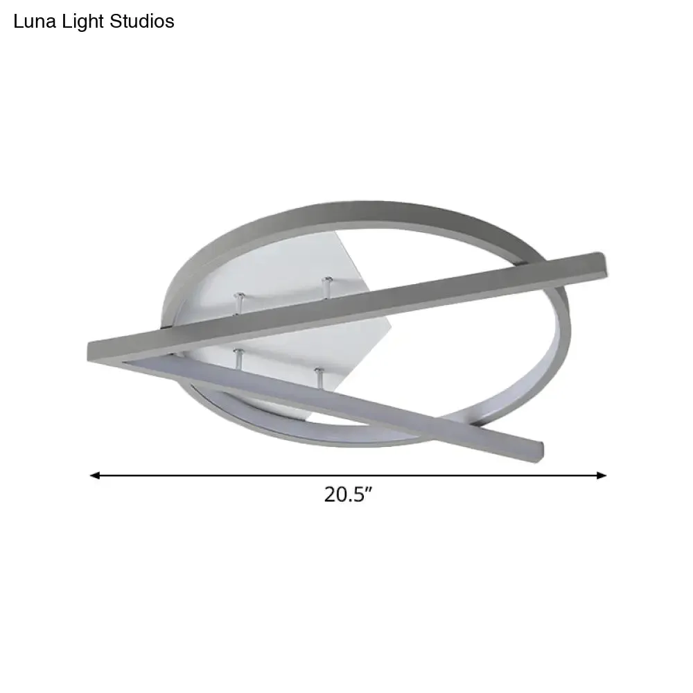 16.5"/20.5" W Hotel LED Flush Light Simplicity Grey Ceiling Mount Lamp