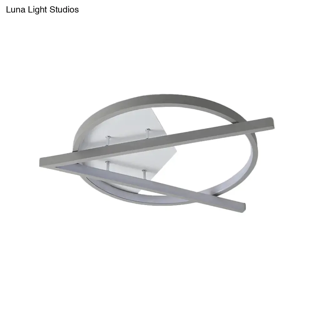 16.5"/20.5" W Hotel LED Flush Light Simplicity Grey Ceiling Mount Lamp
