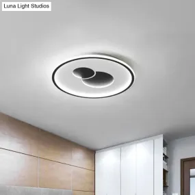 16"/19.5" Black/Gold LED Flushmount Ceiling Light with Simplicity Acrylic Design