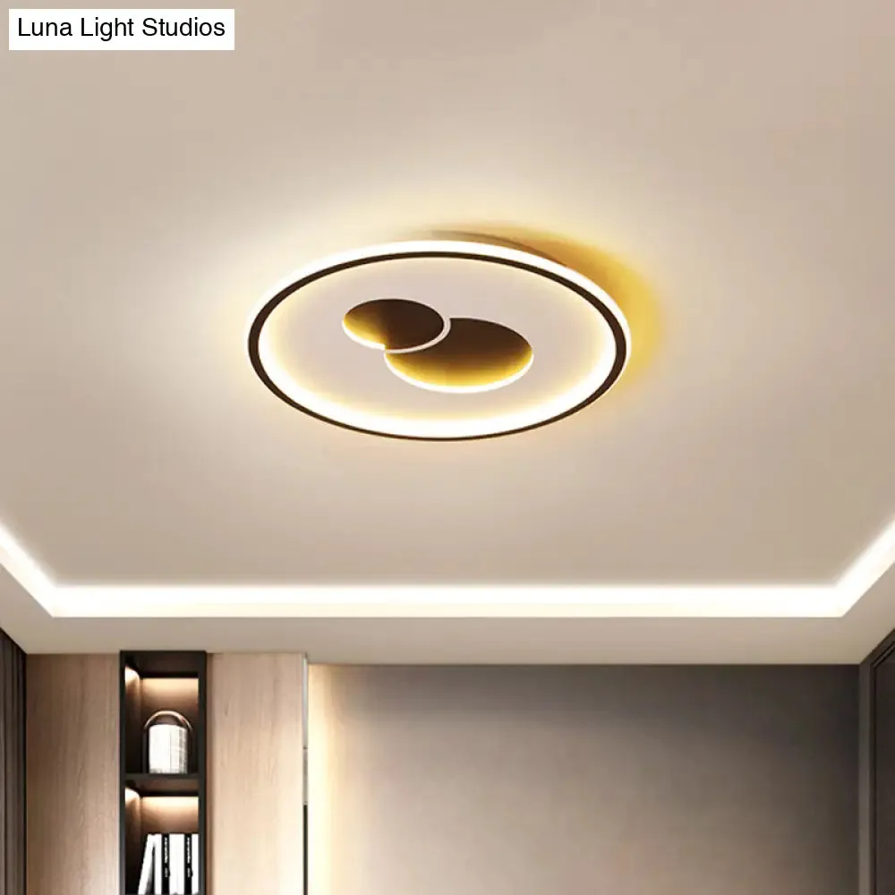 16"/19.5" Black/Gold LED Flushmount Ceiling Light with Simplicity Acrylic Design