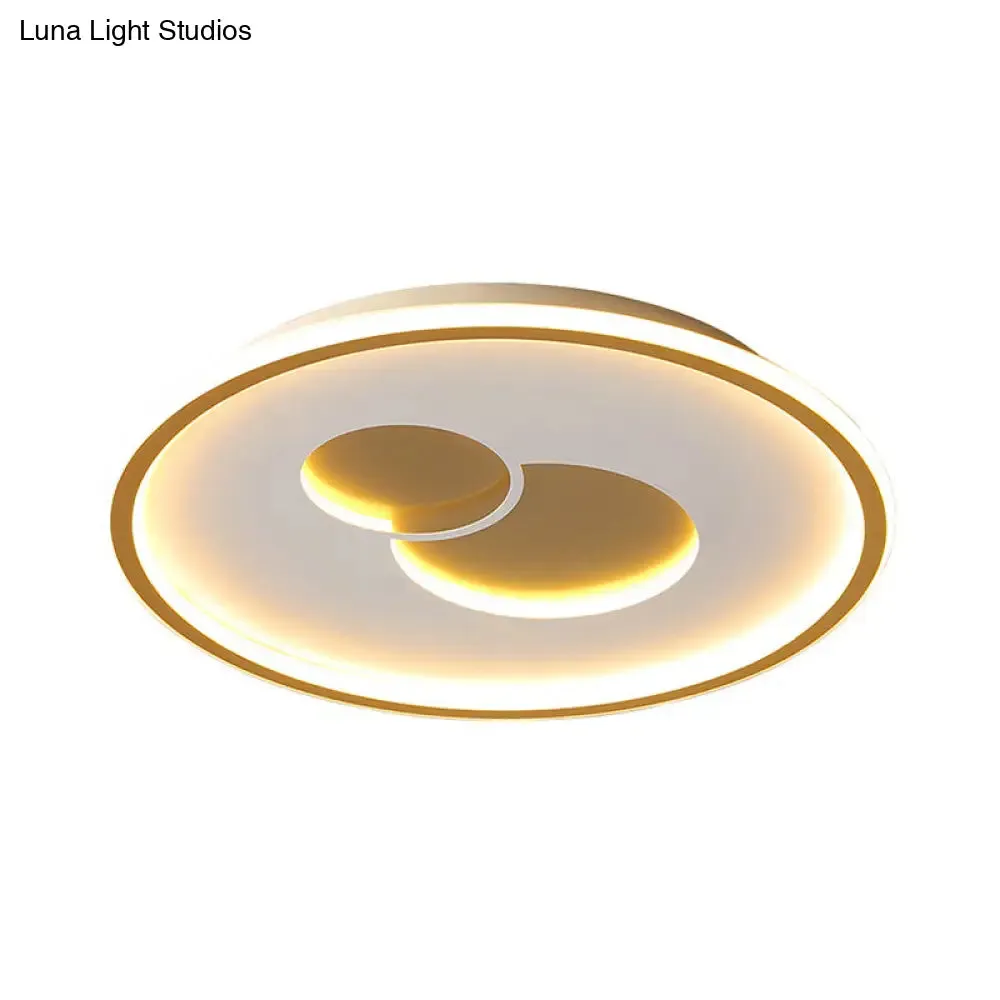 16"/19.5" Black/Gold LED Flushmount Ceiling Light with Simplicity Acrylic Design