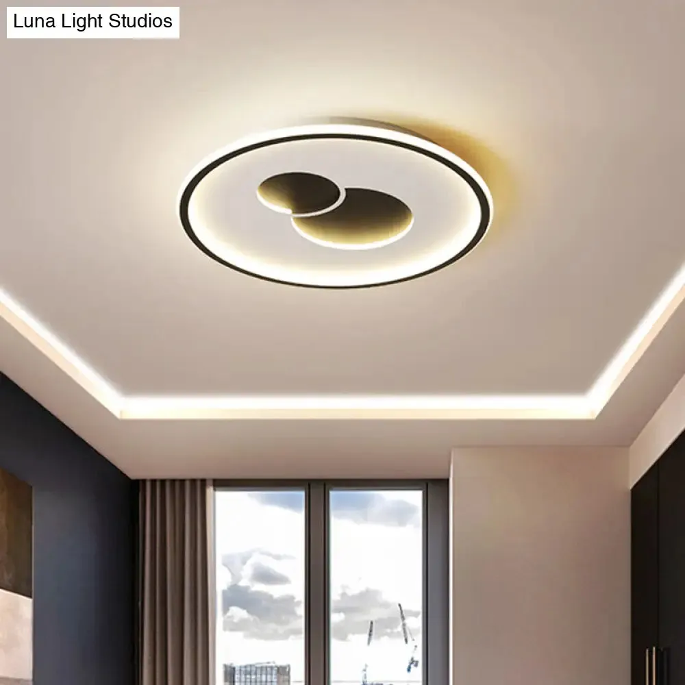 16"/19.5" Black/Gold LED Flushmount Ceiling Light with Simplicity Acrylic Design