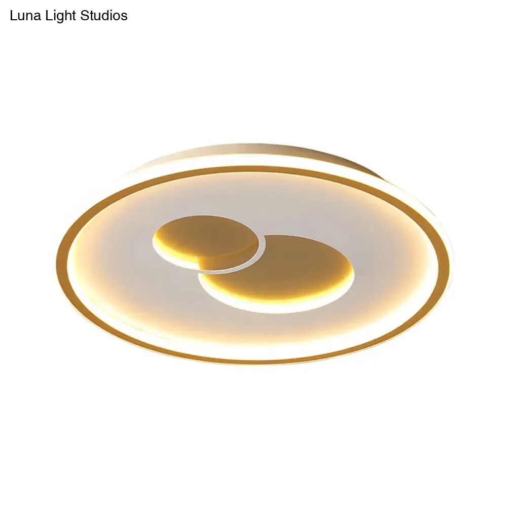 16"/19.5" Black/Gold LED Flushmount Ceiling Light with Simplicity Acrylic Design