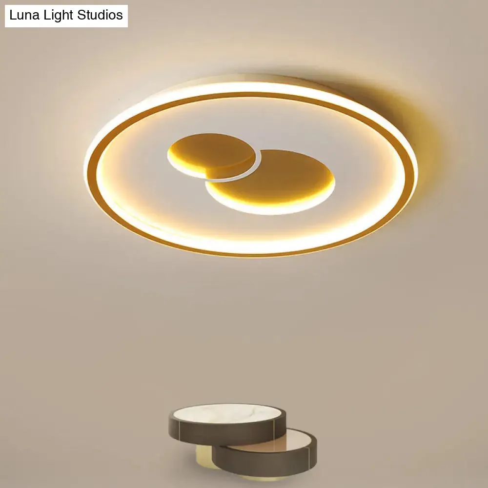 16"/19.5" Black/Gold LED Flushmount Ceiling Light with Simplicity Acrylic Design