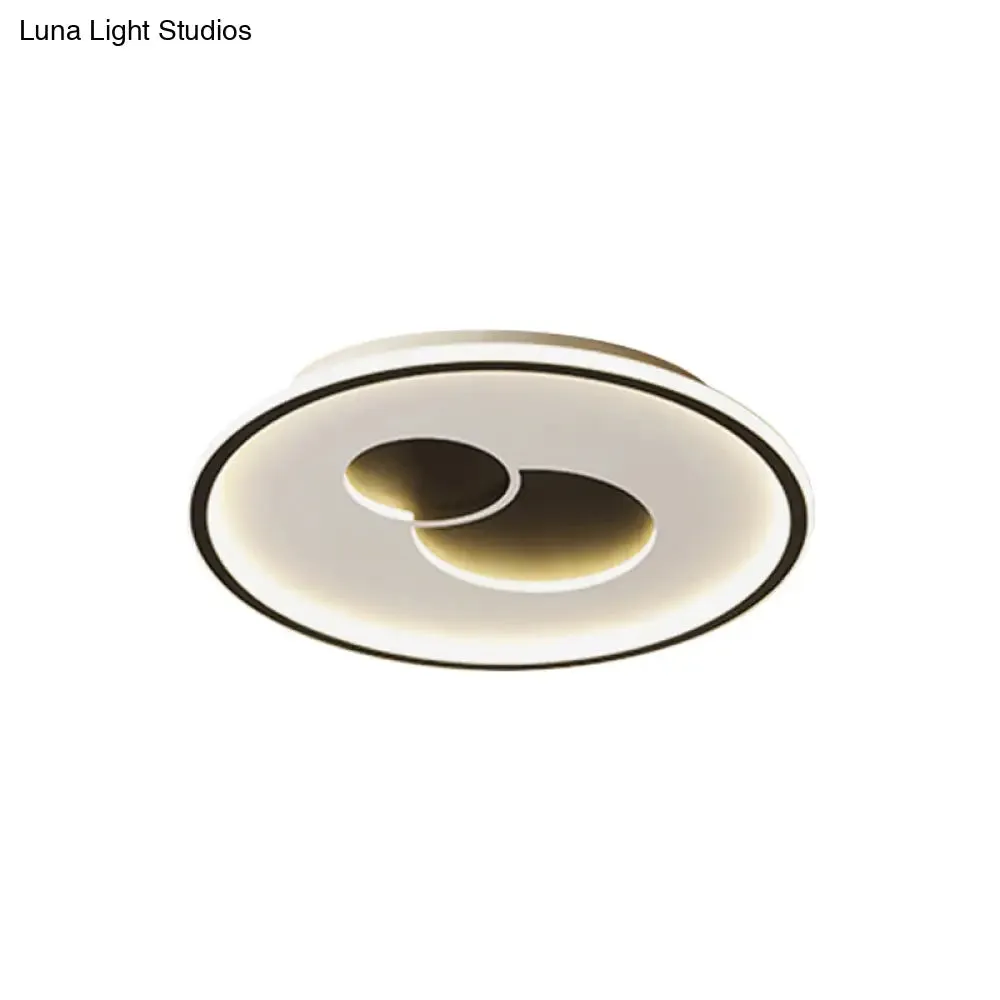 16"/19.5" Black/Gold LED Flushmount Ceiling Light with Simplicity Acrylic Design
