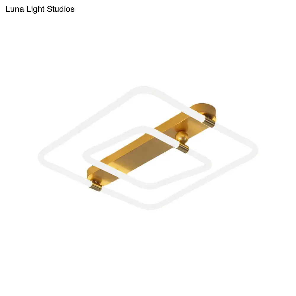 16"/19.5" Contemporary Metal LED Gold Flush Mount Ceiling Light in Warm/White Light