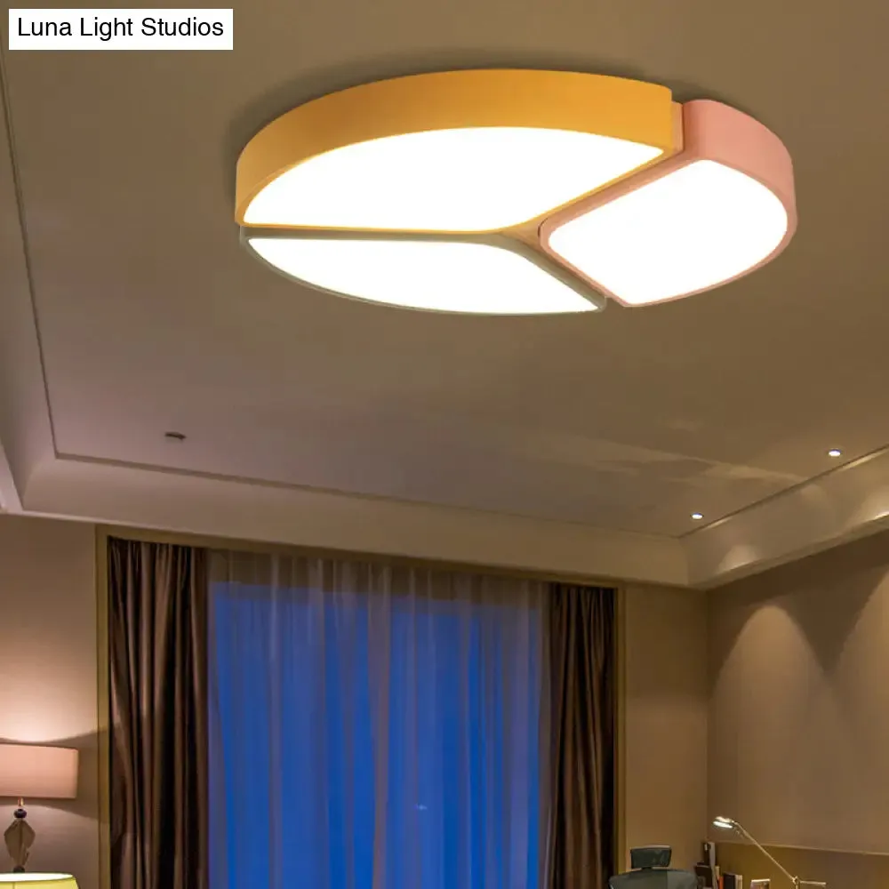 16"/19.5"/23.5" Macaron Metallic LED Flushmount Light - Warm/White Light