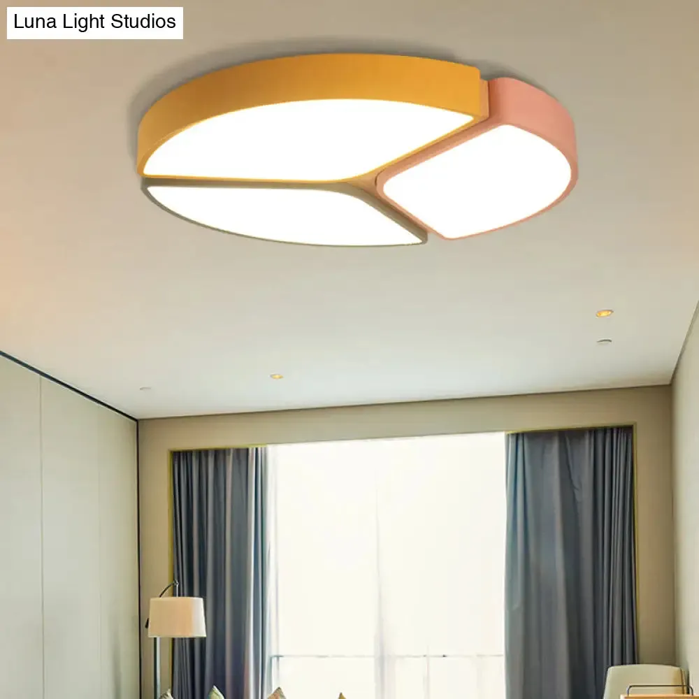 16"/19.5"/23.5" Macaron Metallic LED Flushmount Light - Warm/White Light