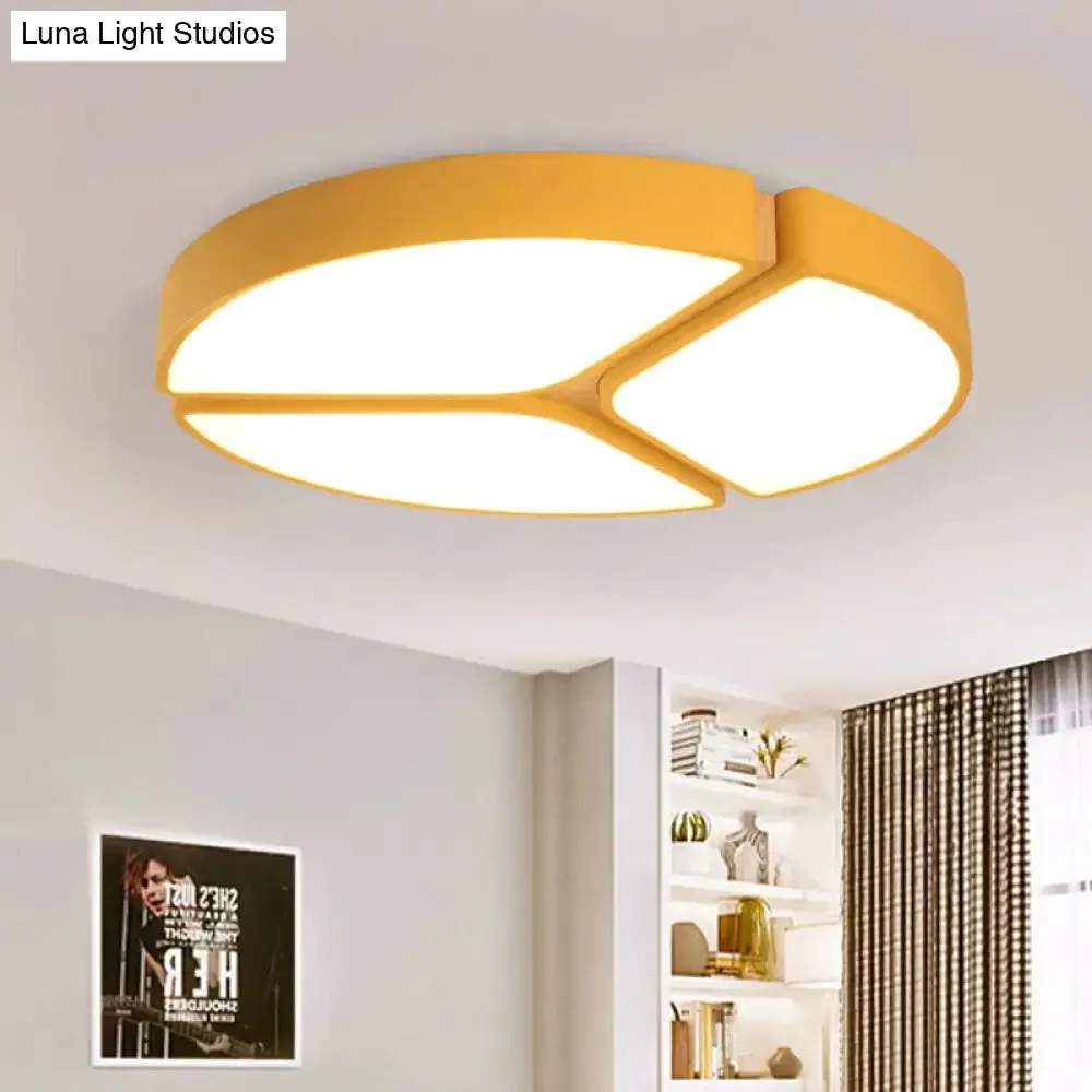 16"/19.5"/23.5" Macaron Metallic LED Flushmount Light - Warm/White Light