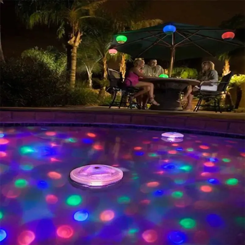 2-Pack: LED Color Changing Floating Pool Lights with 8 Modes Lighting