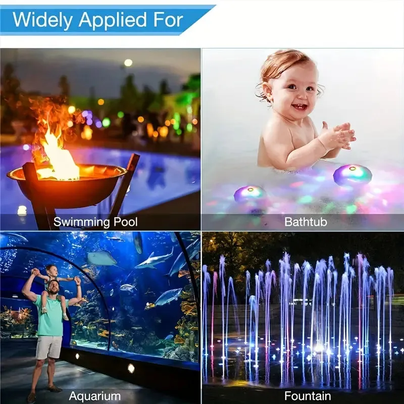 2-Pack: LED Color Changing Floating Pool Lights with 8 Modes Lighting