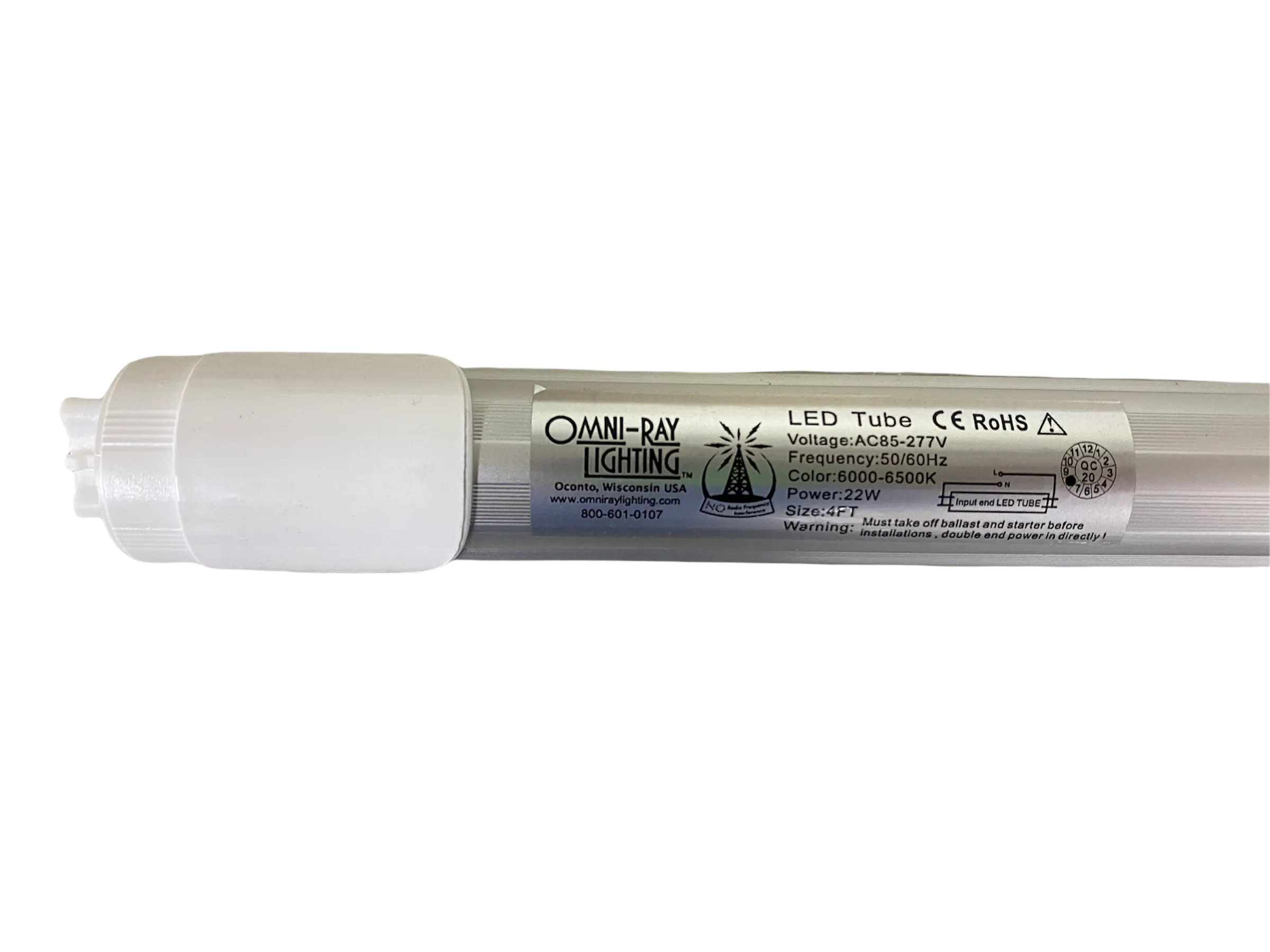 (2 UNITS CLEARANCE)  G13 T8 4ft (15w 18w 20w WATTAGE ADJUSTABLE) 130lm/W 5000K FROSTED LENS (NO RF)