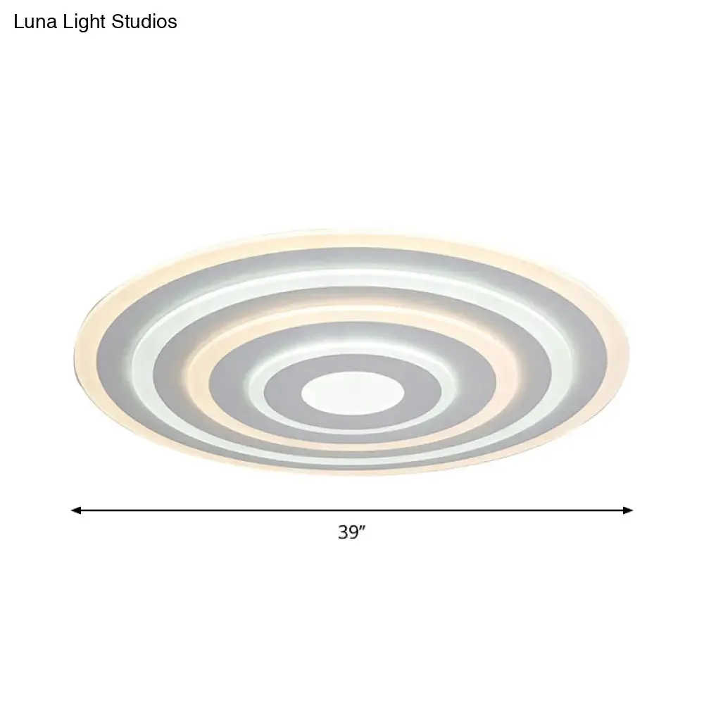 20"/24"/40" Acrylic Ripple Flush Mount LED Ceiling Light in Simplicity White - Warm/White Light