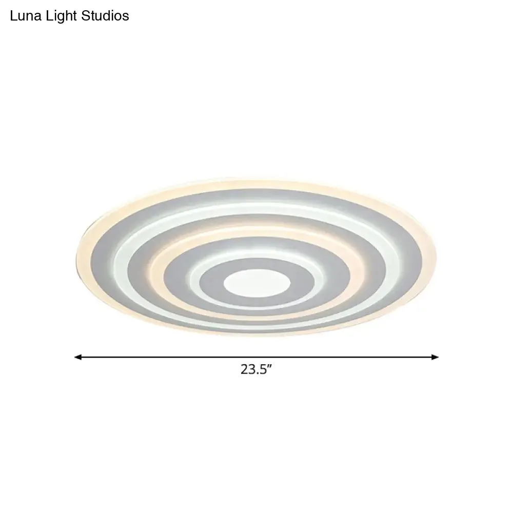 20"/24"/40" Acrylic Ripple Flush Mount LED Ceiling Light in Simplicity White - Warm/White Light
