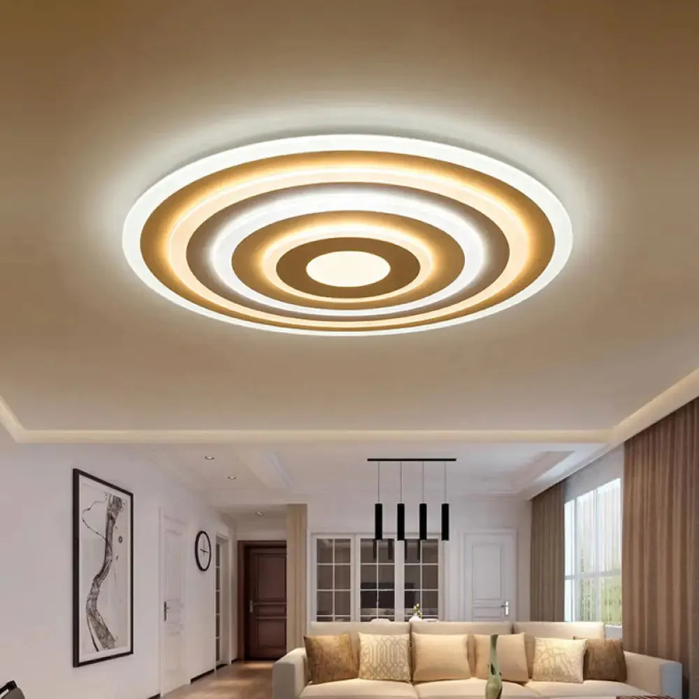 20"/24"/40" Acrylic Ripple Flush Mount LED Ceiling Light in Simplicity White - Warm/White Light