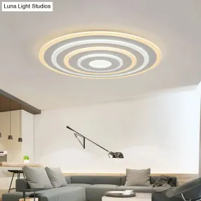 20"/24"/40" Acrylic Ripple Flush Mount LED Ceiling Light in Simplicity White - Warm/White Light