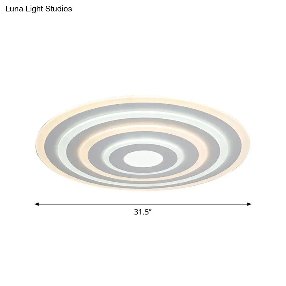 20"/24"/40" Acrylic Ripple Flush Mount LED Ceiling Light in Simplicity White - Warm/White Light