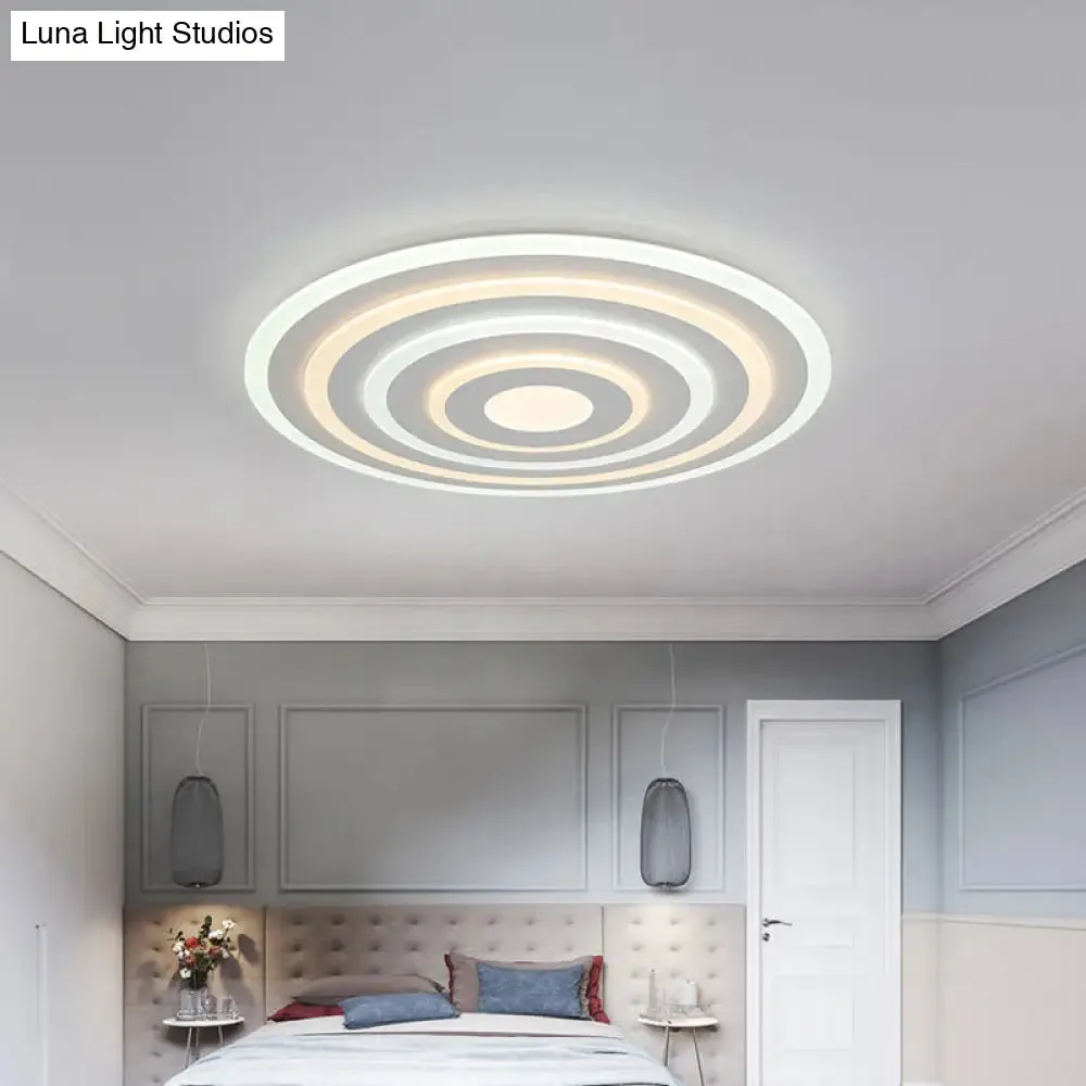 20"/24"/40" Acrylic Ripple Flush Mount LED Ceiling Light in Simplicity White - Warm/White Light