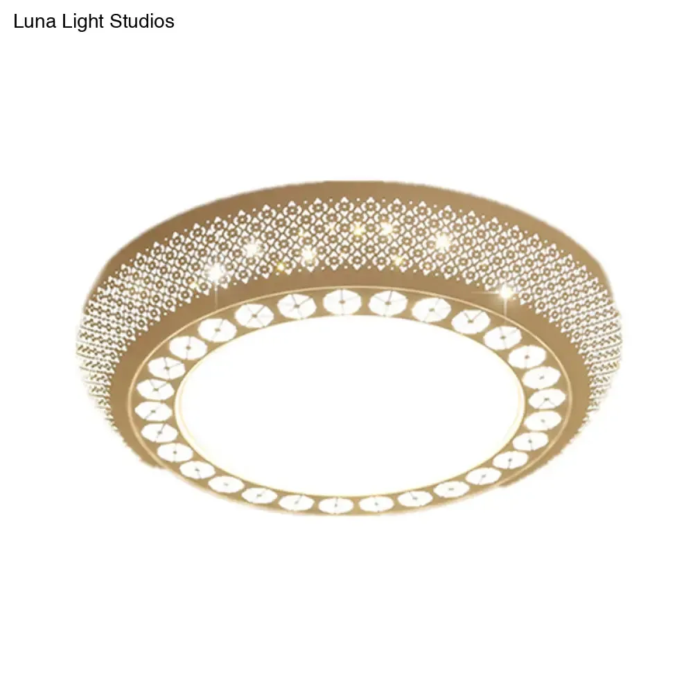 23"/35" W Flush Mount LED Ceiling Light: Simple Cutout Design, Acrylic, White, Bedroom Lighting in White/3 Color Light Options