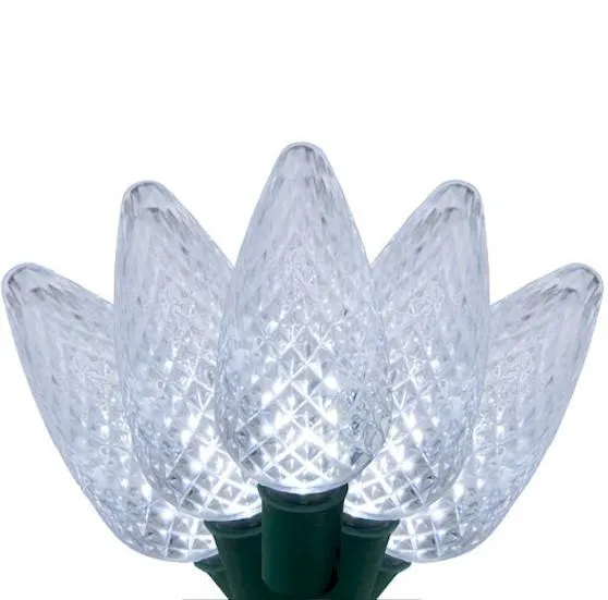 25 Pure White C9 Large Lens - Premium - LED Christmas Lights