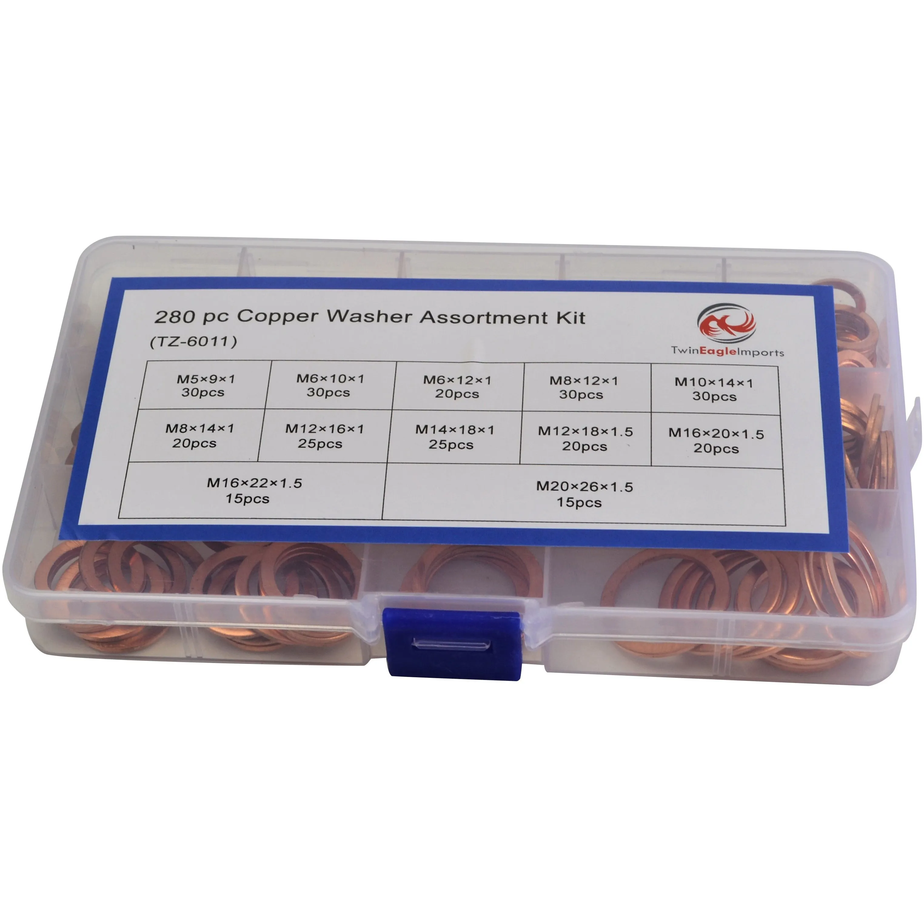 280pc Copper Washers Grab Kit