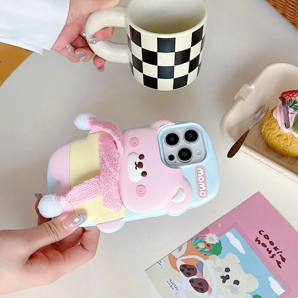 3D Silicone Bear Soft Phone Case - iPhone 16 Pro Max