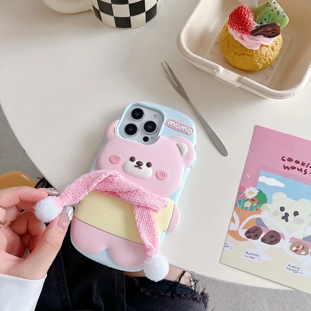 3D Silicone Bear Soft Phone Case - iPhone 16 Pro Max