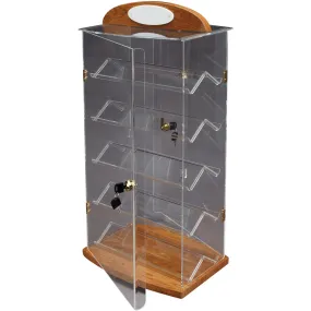 5-Level Acrylic & Beechwood Showcases w/Locking Doors