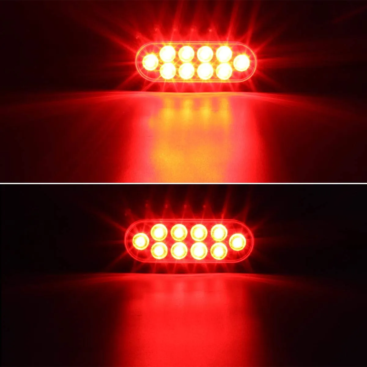 6 Inch Oval Red Led Trailer Tail Lights for RV Trucks