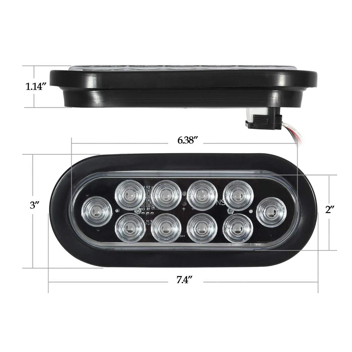 6 Inch Oval Red Led Trailer Tail Lights for RV Trucks