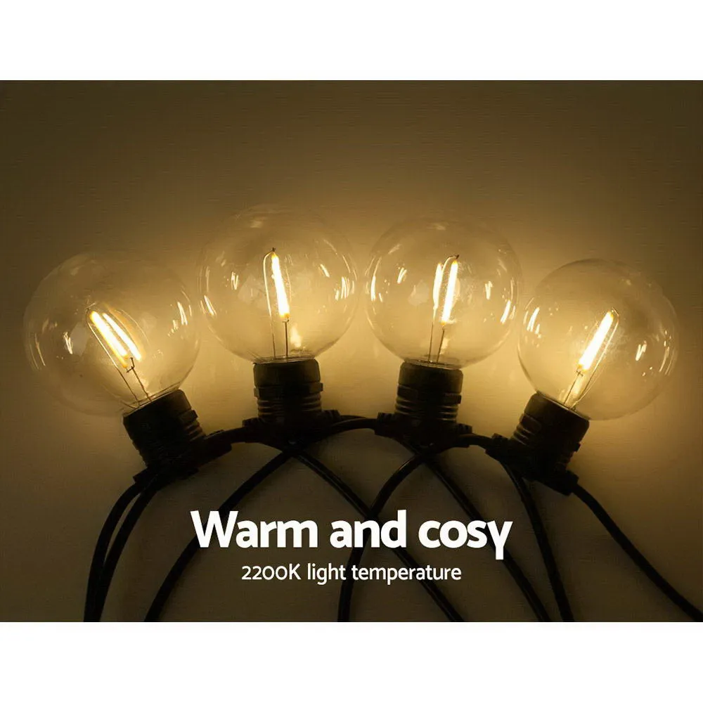 68M 70 LED Bulbs Festoon Lights Sting Lighting Kits Outdoor Party - Warm White