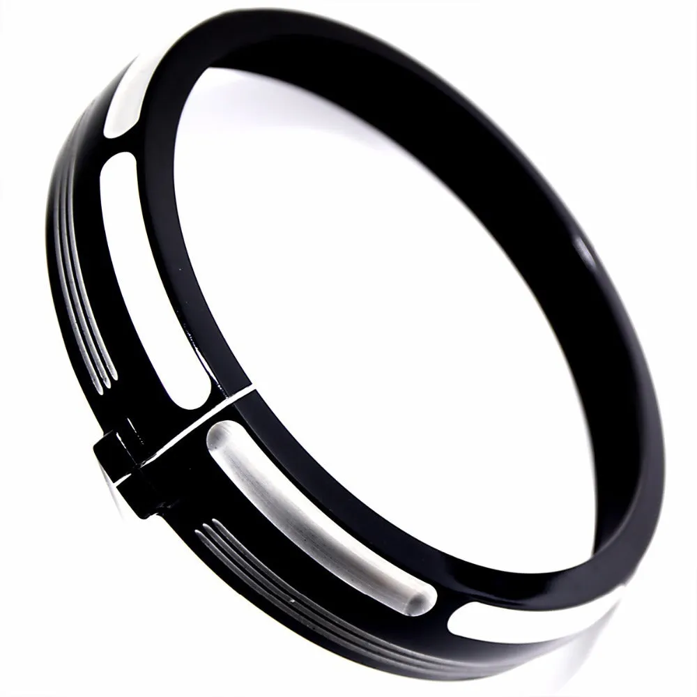 7" Burst Headlamp Trim Ring Headlight Cover For  Touring Street