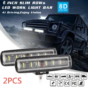 90W 6Inch Convex Lens 6LED Working Light 12V/24V 4x4 Automobile