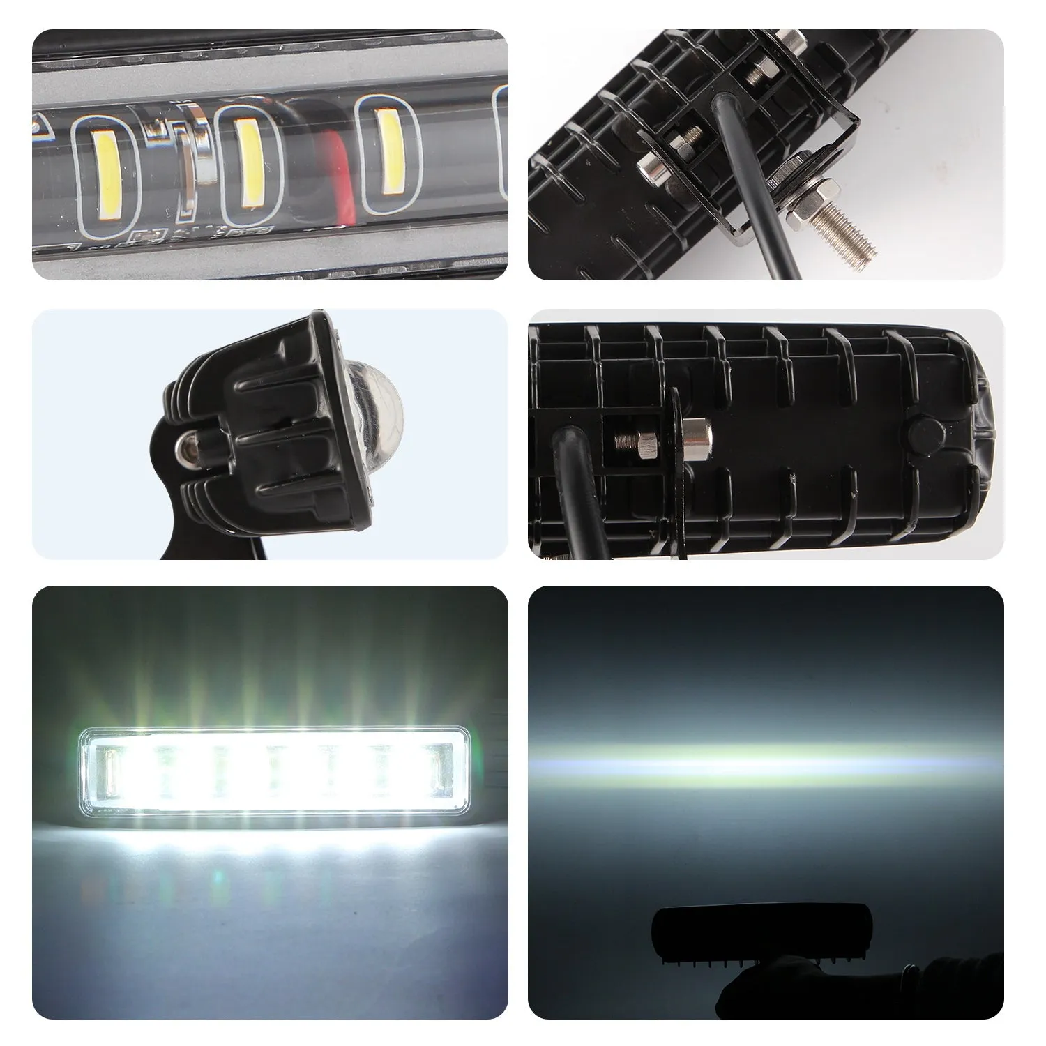 90W 6Inch Convex Lens 6LED Working Light 12V/24V 4x4 Automobile
