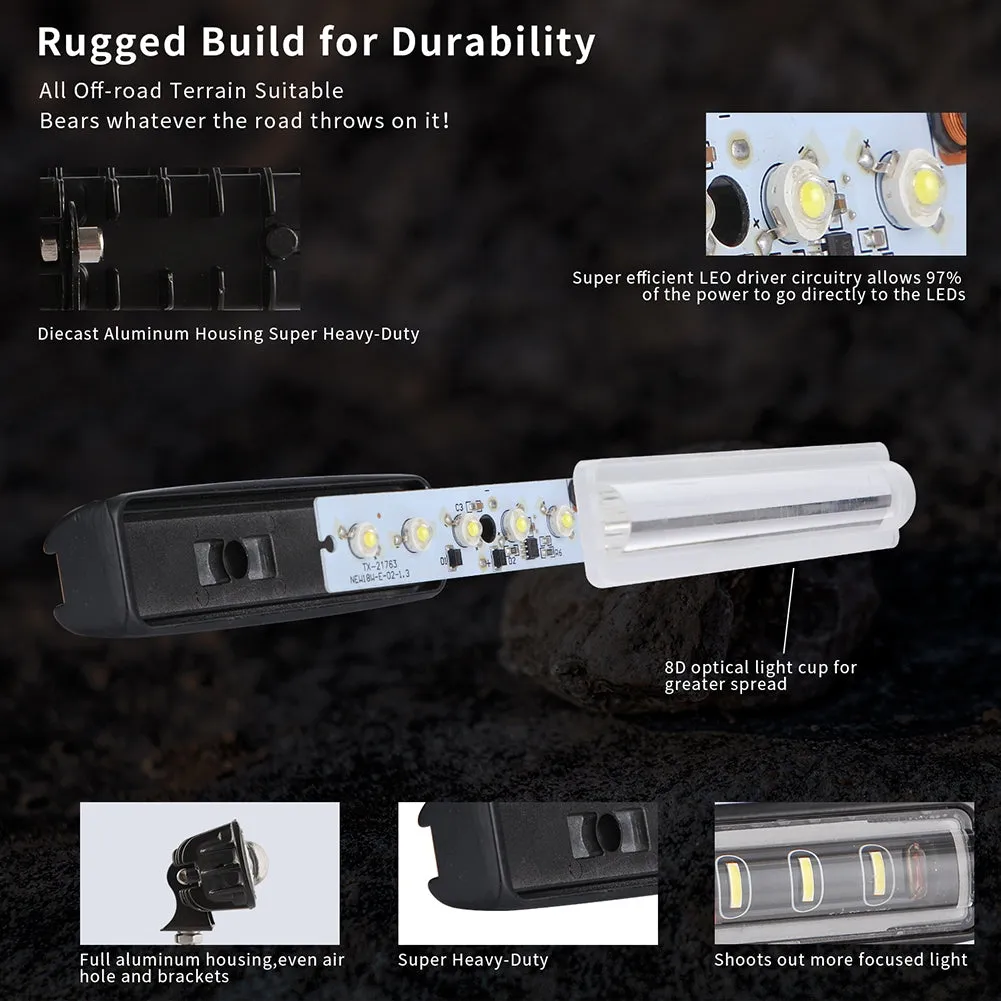 90W 6Inch Convex Lens 6LED Working Light 12V/24V 4x4 Automobile