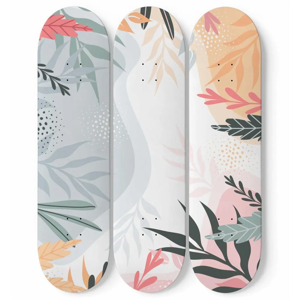 Abstract Flowers Skateboard Wall Art