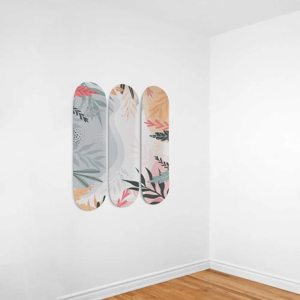 Abstract Flowers Skateboard Wall Art