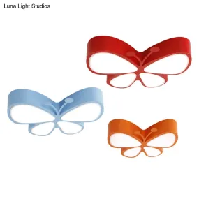 Acrylic LED Flush Mount Ceiling Light for Kindergarten with Butterfly Design