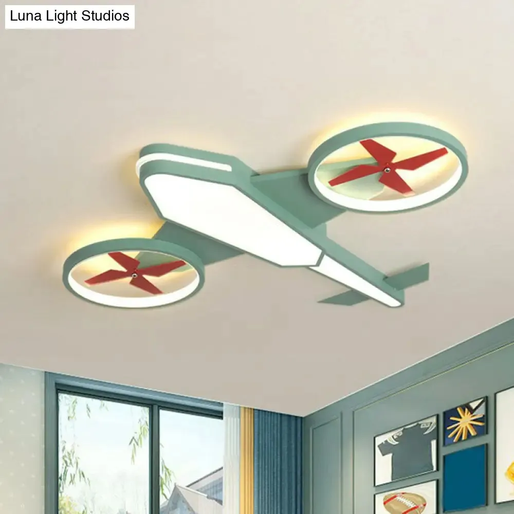 Acrylic Plane LED Flush Mount Ceiling Light - Warm Light Cartoon Lighting Fixture