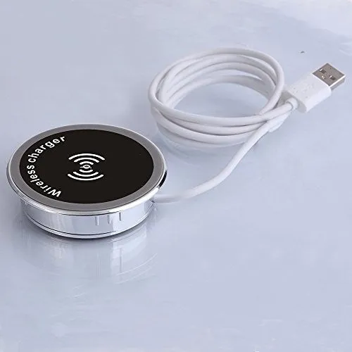 AFANG EMBEDDED FURNITURE QI MINI CHARGING PAD FOR TABLE DESK EASY INSTALLATION WITH RETAIL PACKAGING FOR SAMSUNG GALAXY S7 / S6 / EDGE / PLUS, NOTE 5, NEXUS AND ALL QI-ENABLED DEVICES(BLACK)