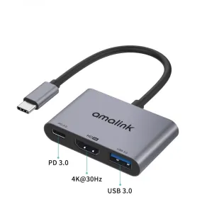 Amalink 9175D 3 in 1 Type-C to HDMI Adapter
